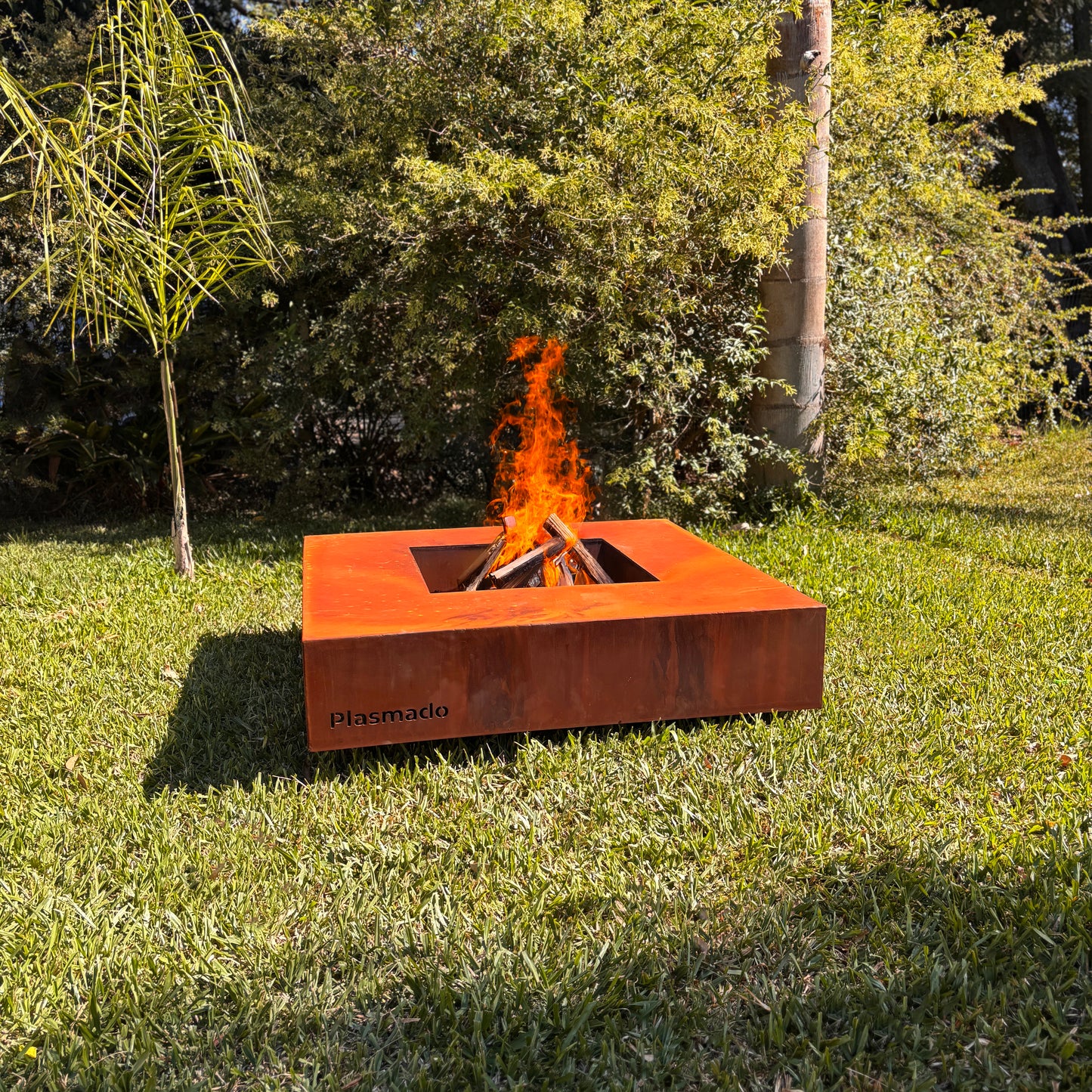 Fogón Cuadrado en Acero Corten