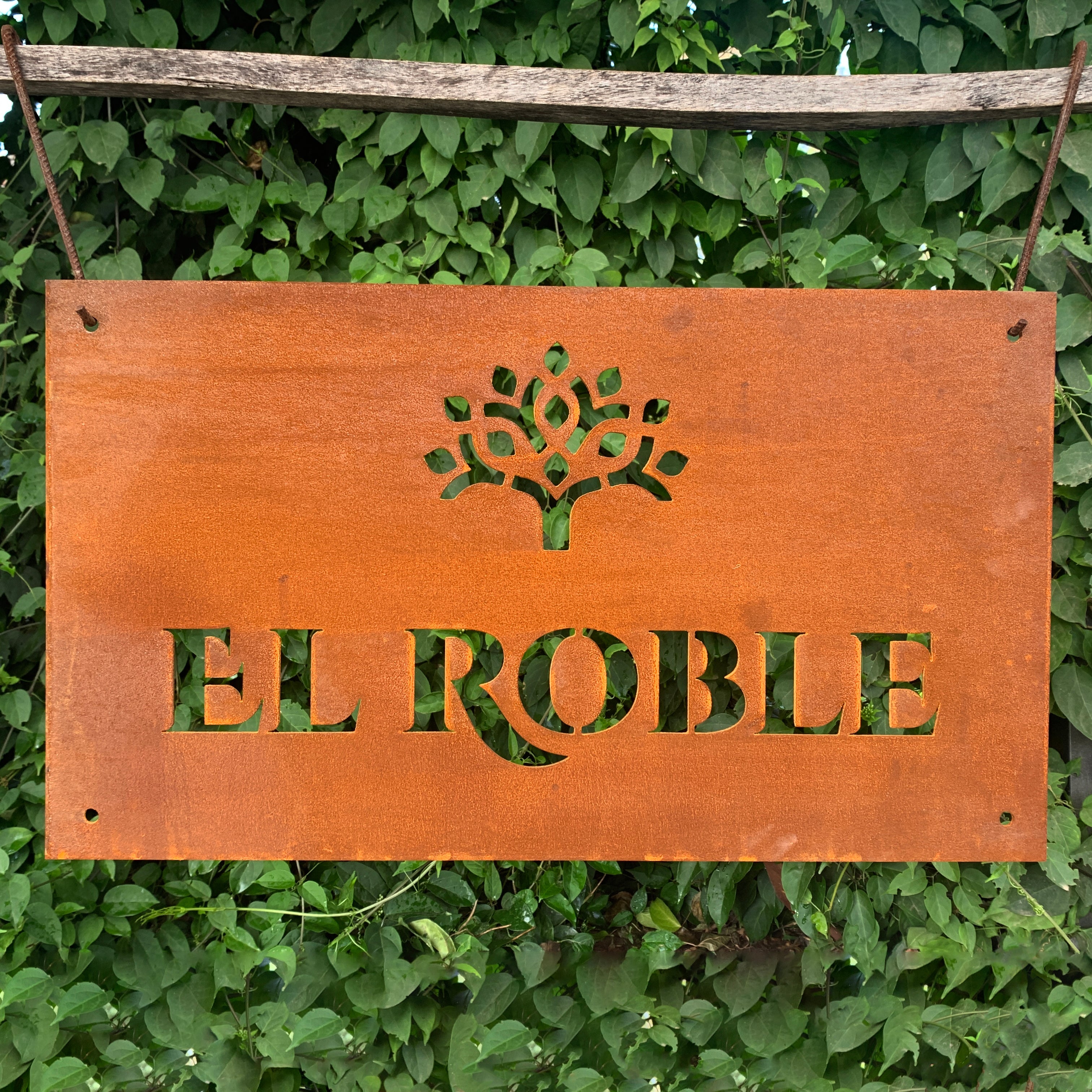 cartel acero corten