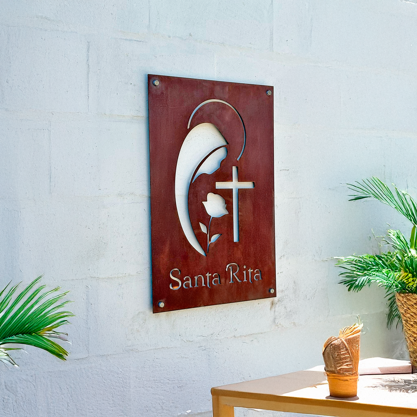 Santa Rita en Acero Corten