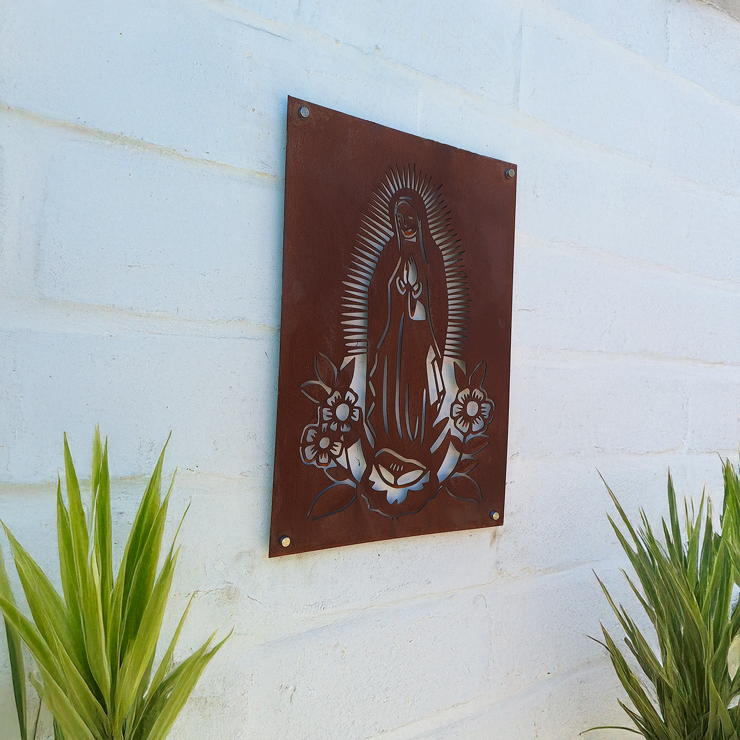 Virgen de Lourdes en Acero Corten
