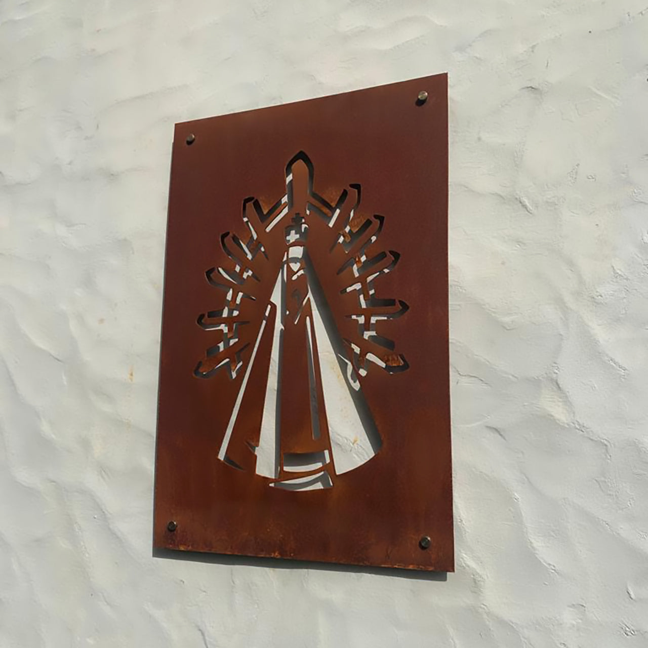 Virgen de Luján en acero corten de 40x60cm