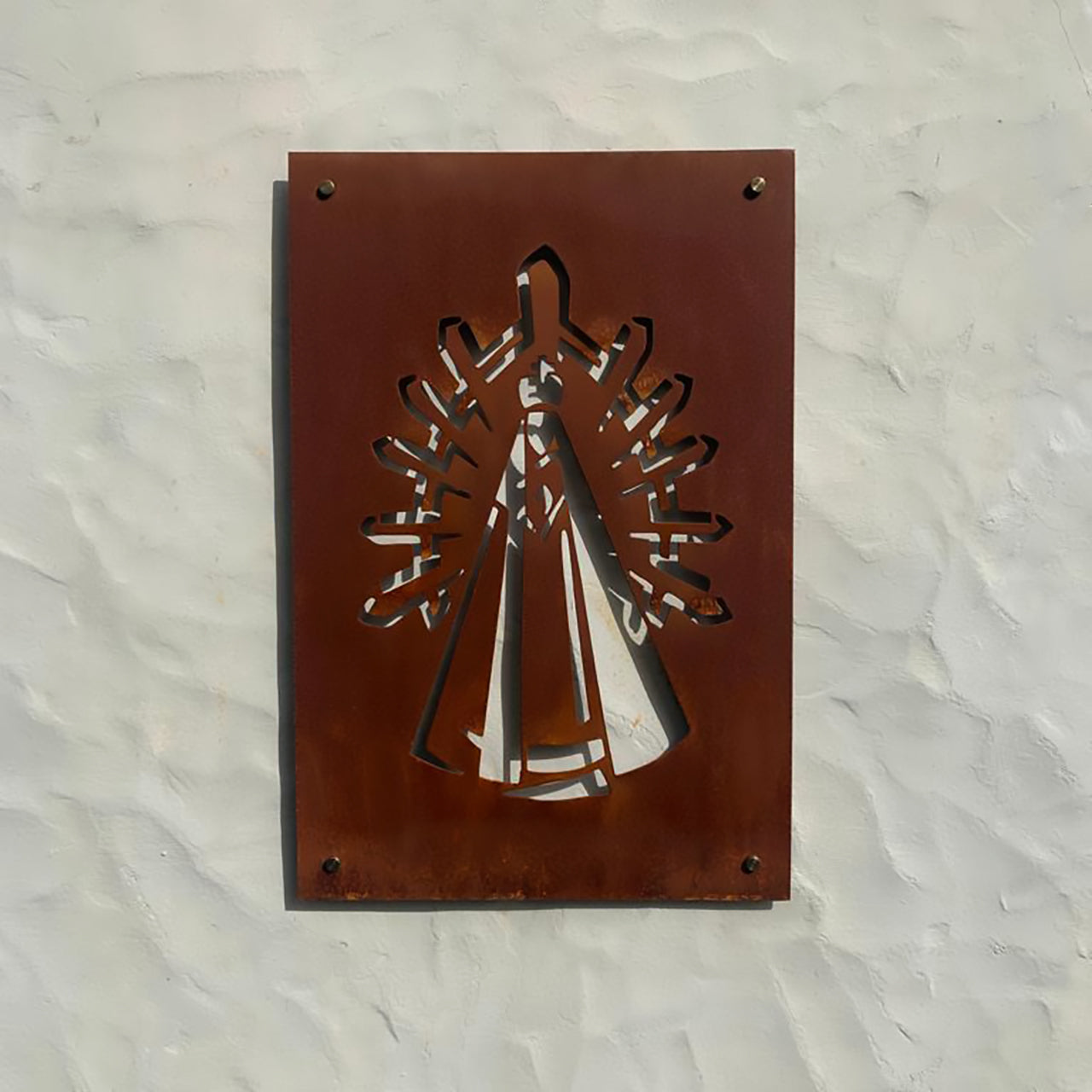 Virgen de Luján en acero corten de 40x60cm