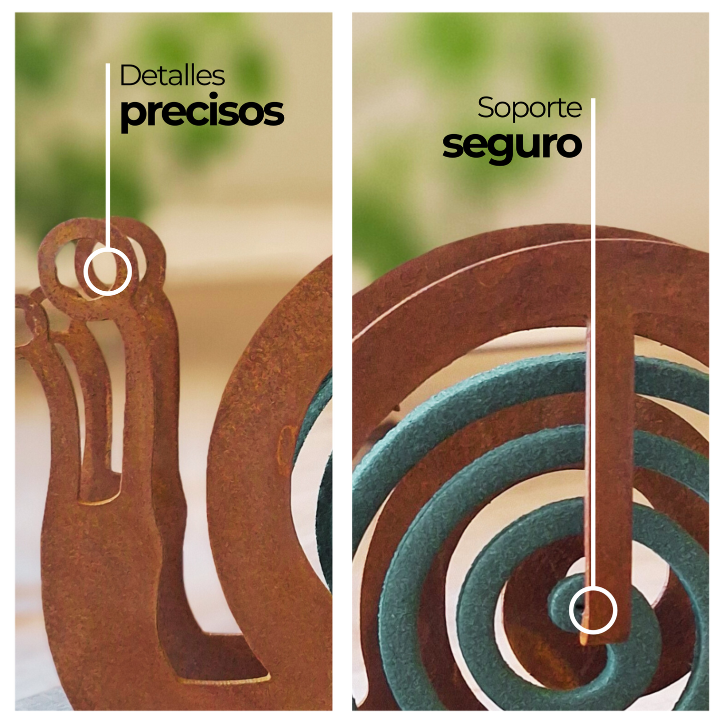 Portaespiral CARACOL en Acero Corten