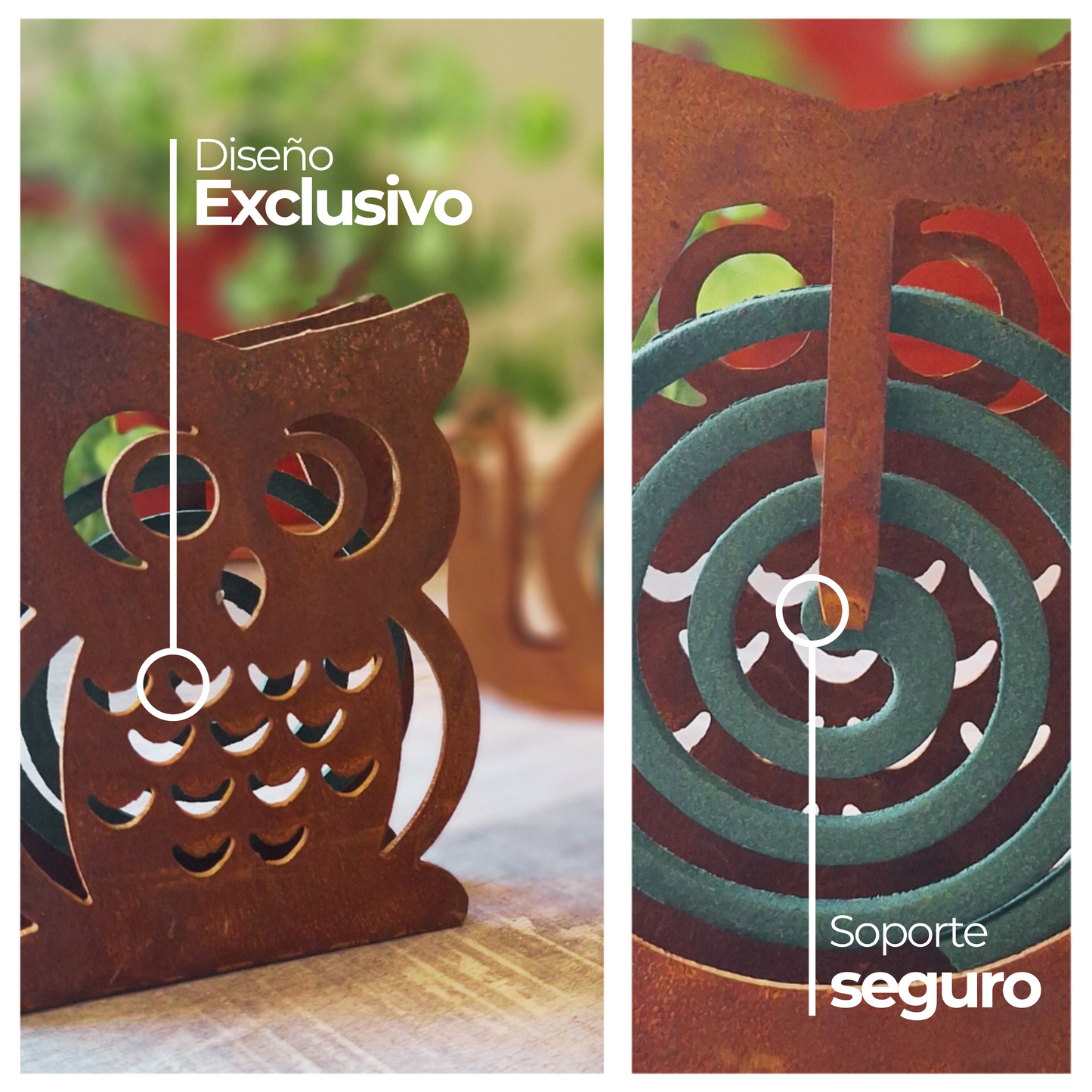 Portaespiral BÚHO en Acero Corten