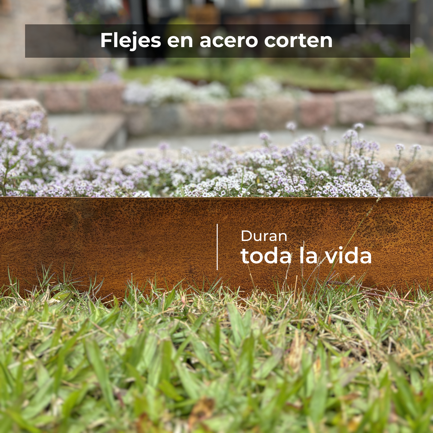 Fleje para canteros en acero corten