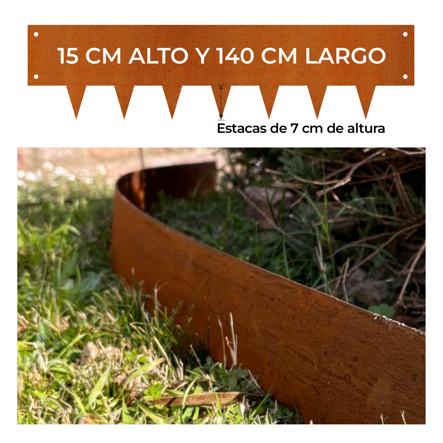 Fleje para canteros en acero corten