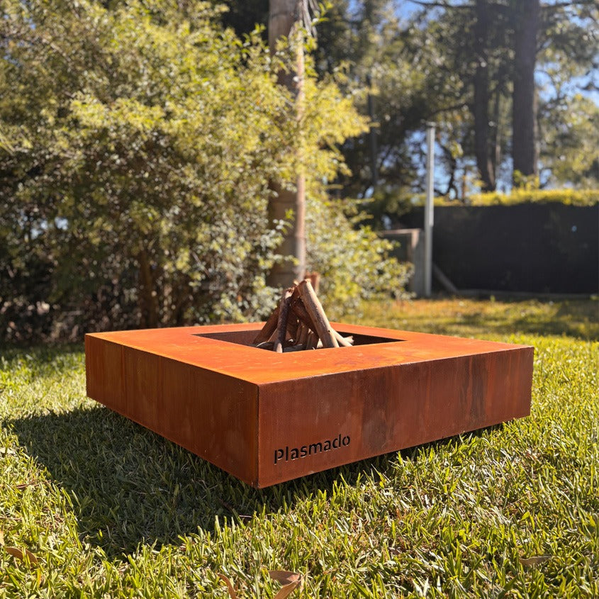 Fogón Cuadrado en Acero Corten