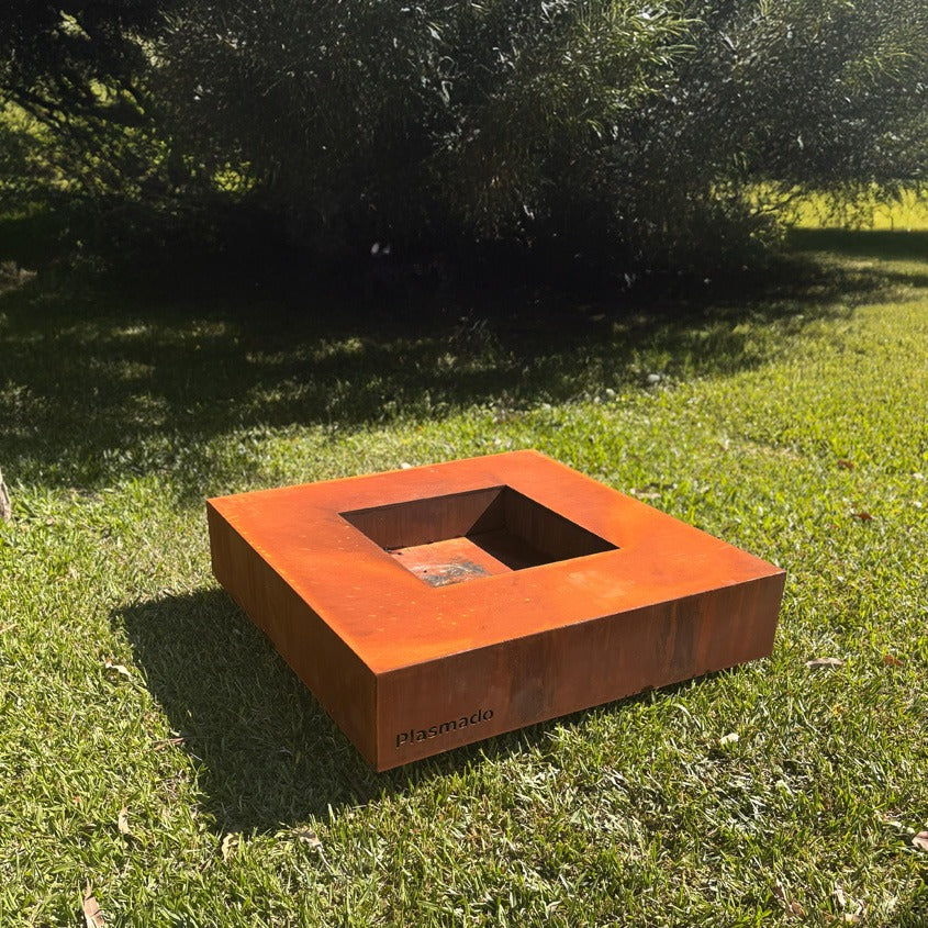 Fogón Cuadrado en Acero Corten