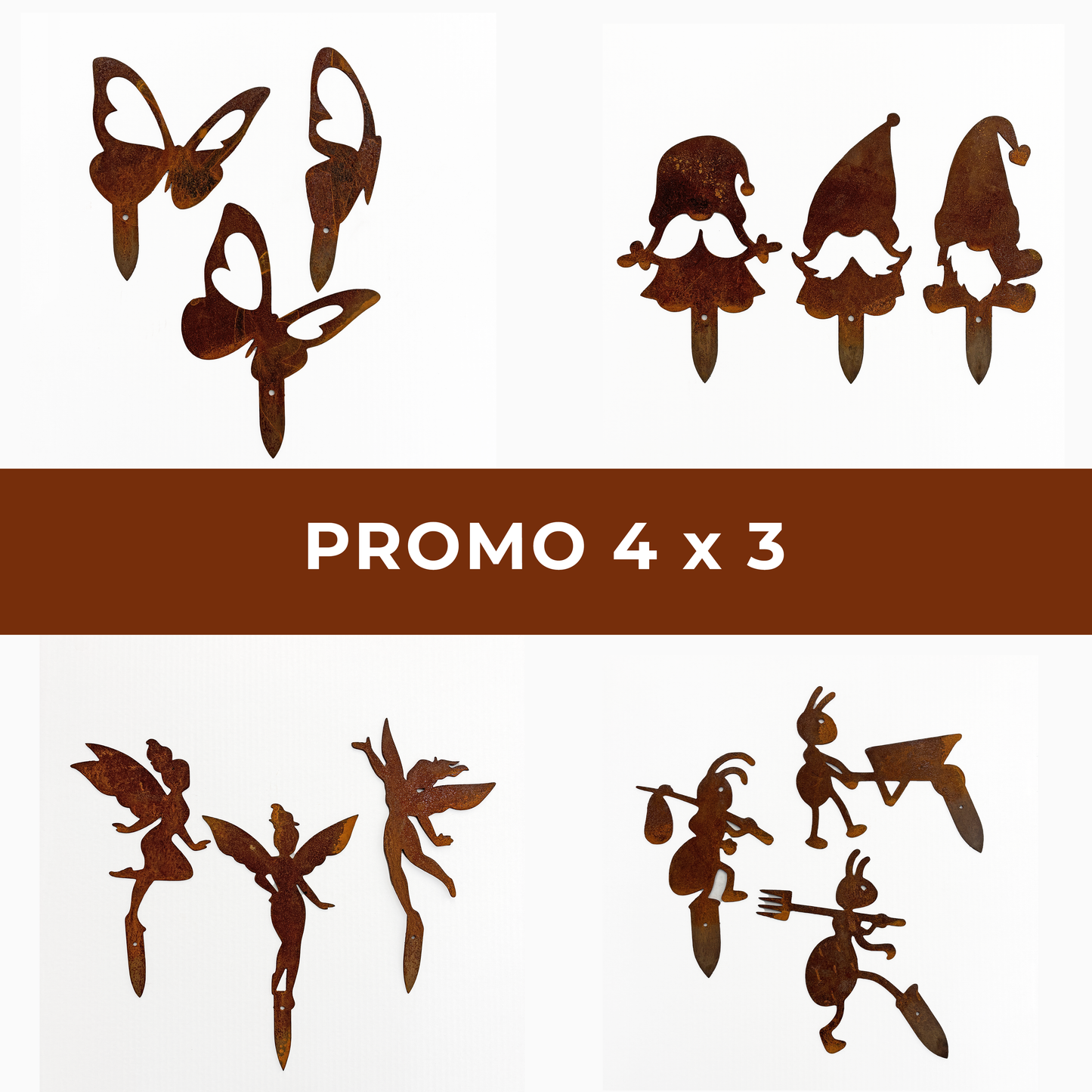 PROMO 4x3 DE TUTORES EN ACERO CORTEN