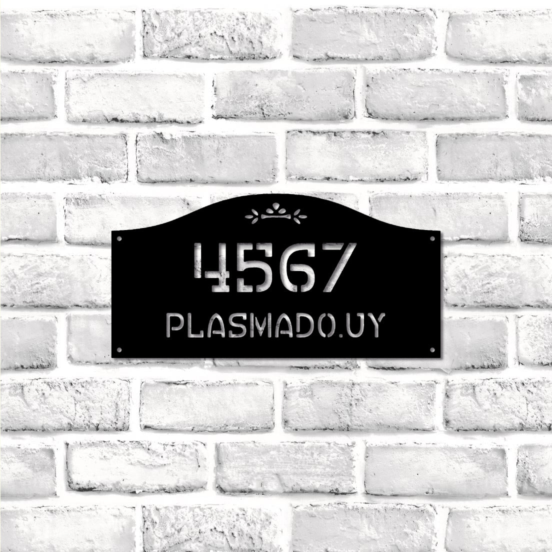 Número de puerta en hierro pintado