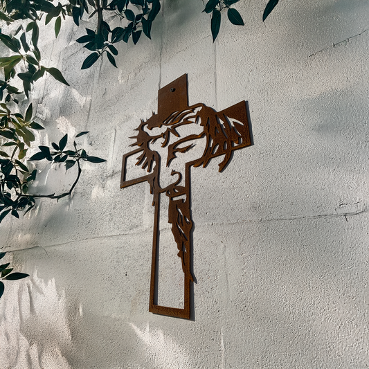 Cruz de Cristo en Acero Corten