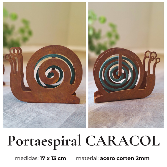 Portaespiral CARACOL en Acero Corten