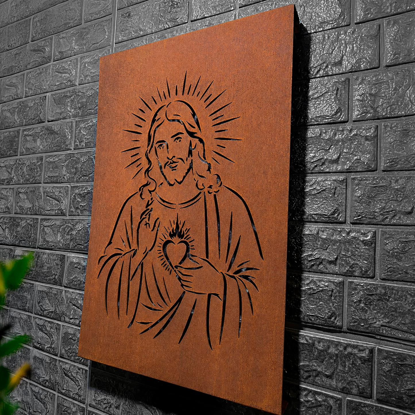 Sagrado Corazón de Jesús en Acero Corten