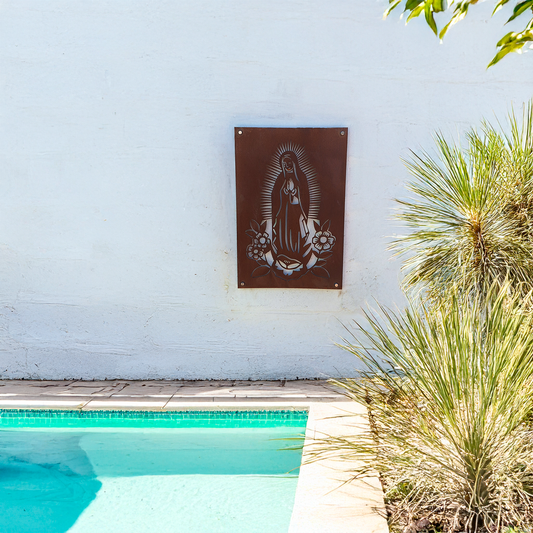 Virgen de Lourdes en Acero Corten