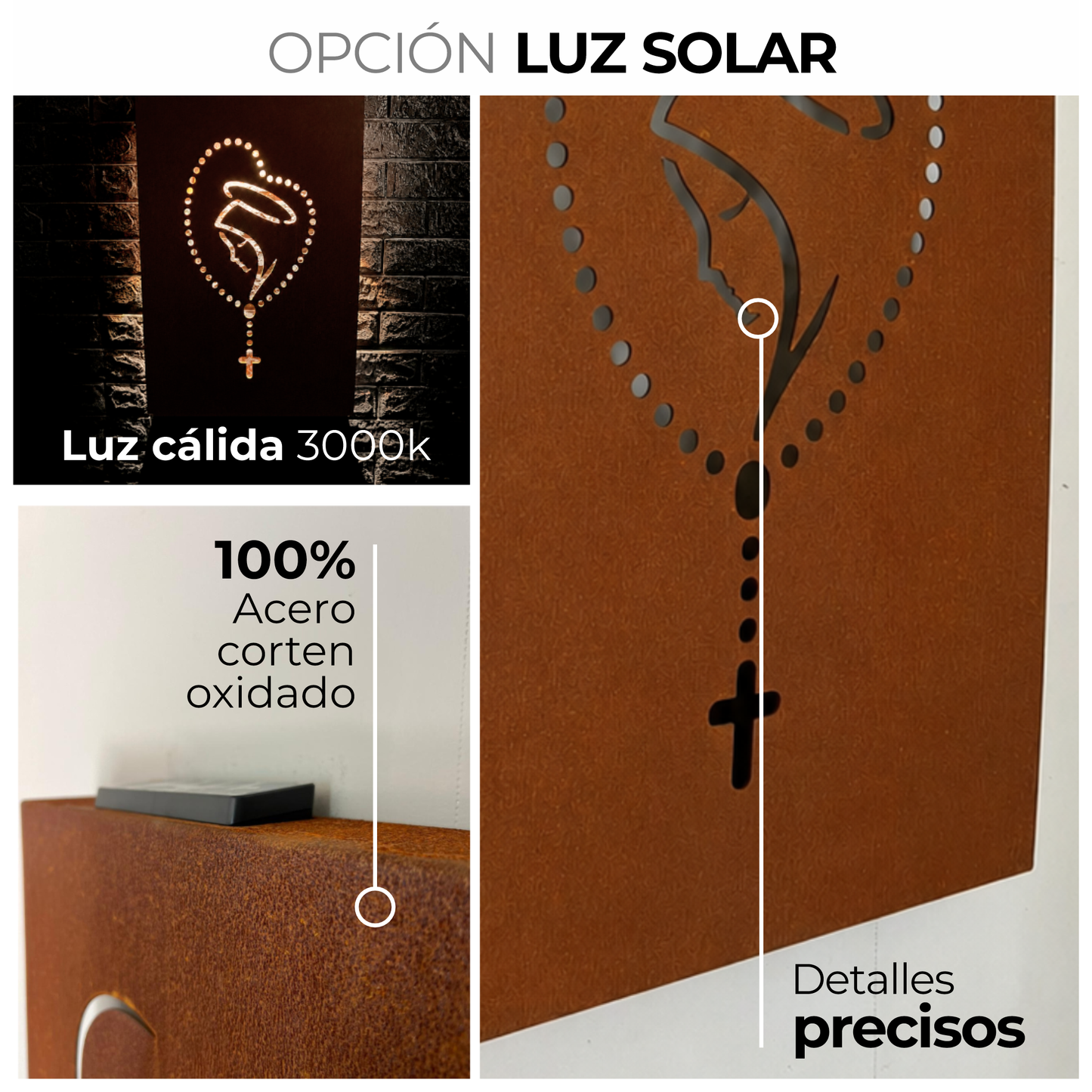 Virgen del Rosario en Acero Corten