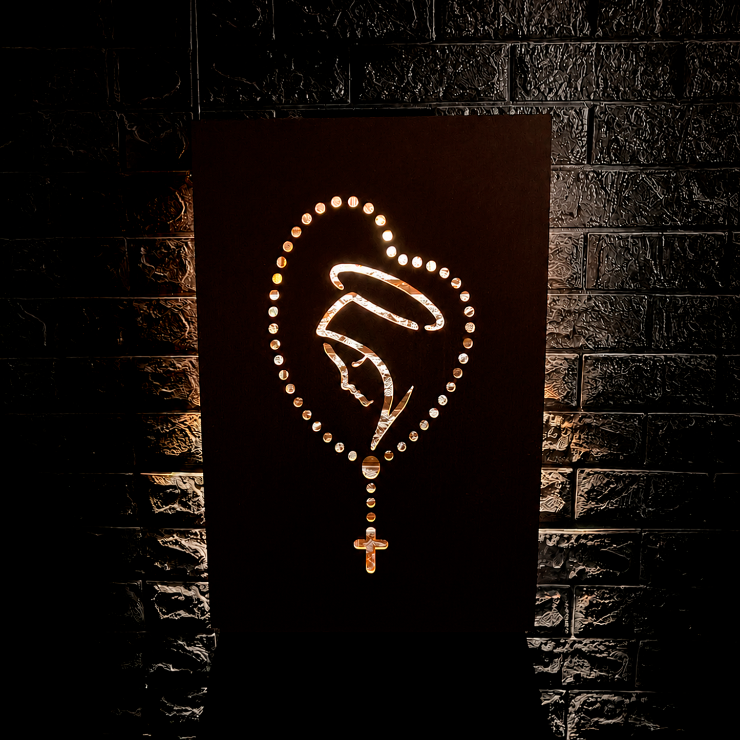 Virgen del Rosario en Acero Corten