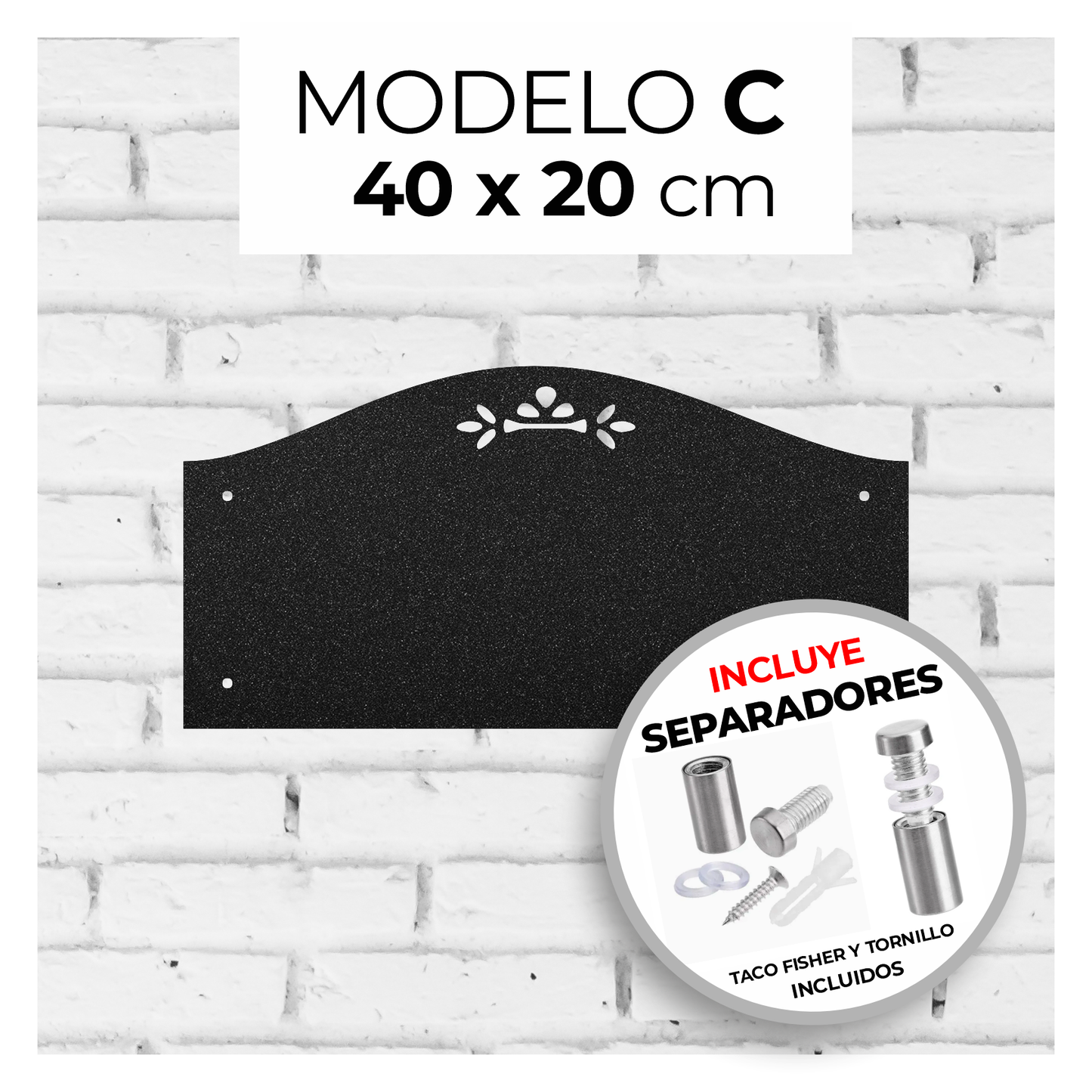 Número de puerta en hierro pintado