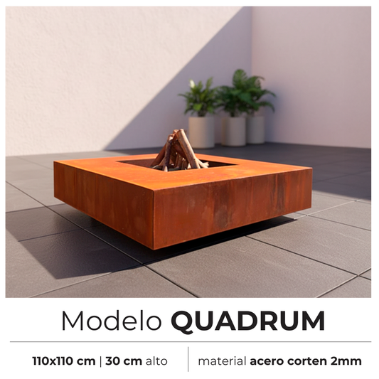 Fogón QUADRUM - en acero corten