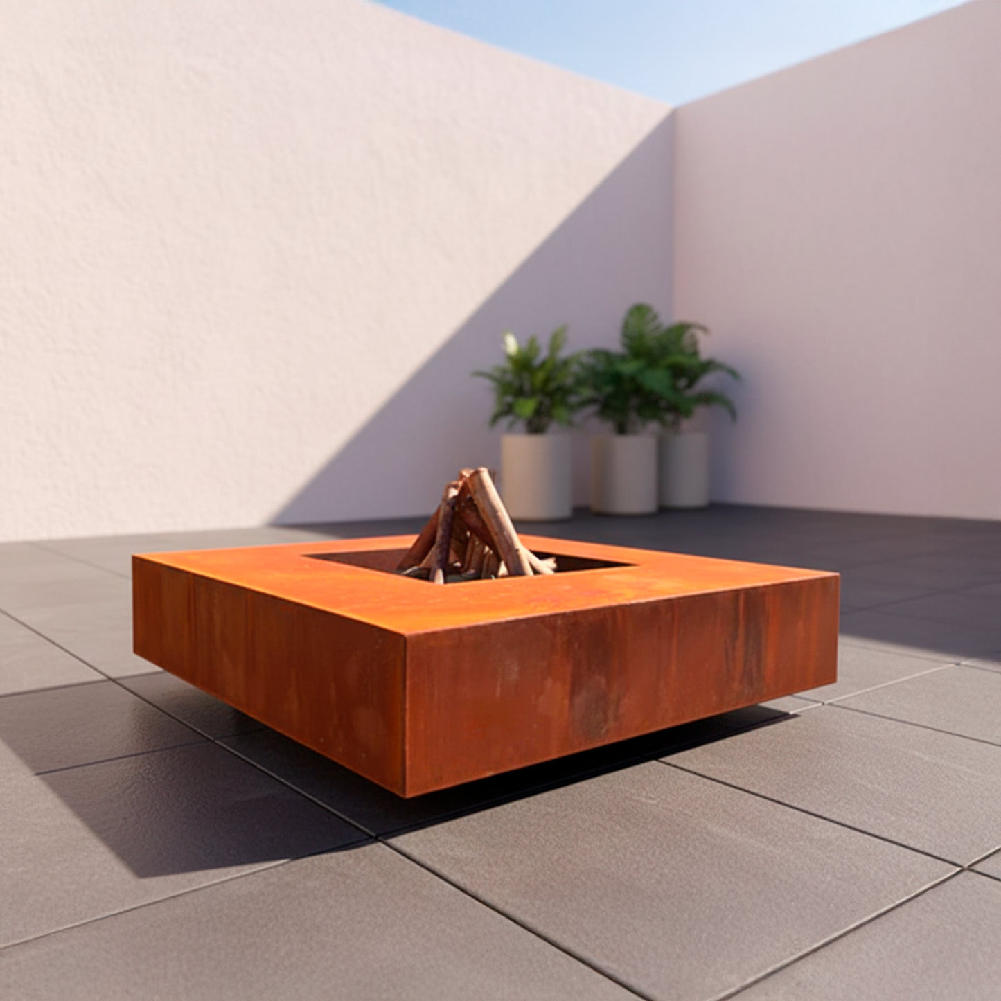 Fogón QUADRUM - en acero corten