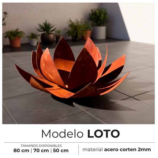 Fogón / Escultura FLOR DE LOTO - en acero corten