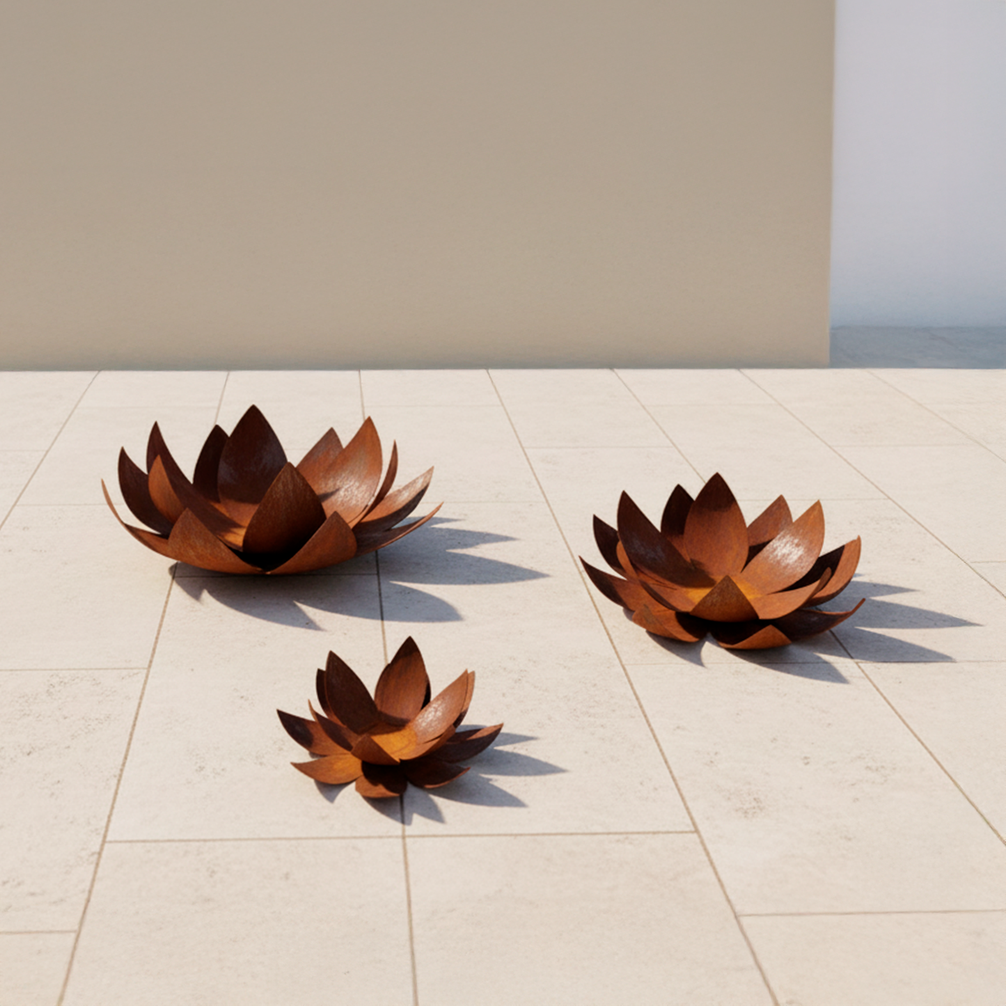 Fogón / Escultura FLOR DE LOTO - en acero corten