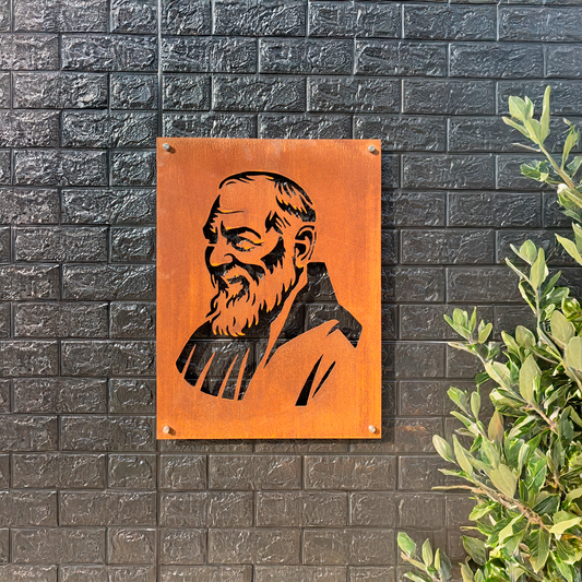 Padre Pío en Acero Corten