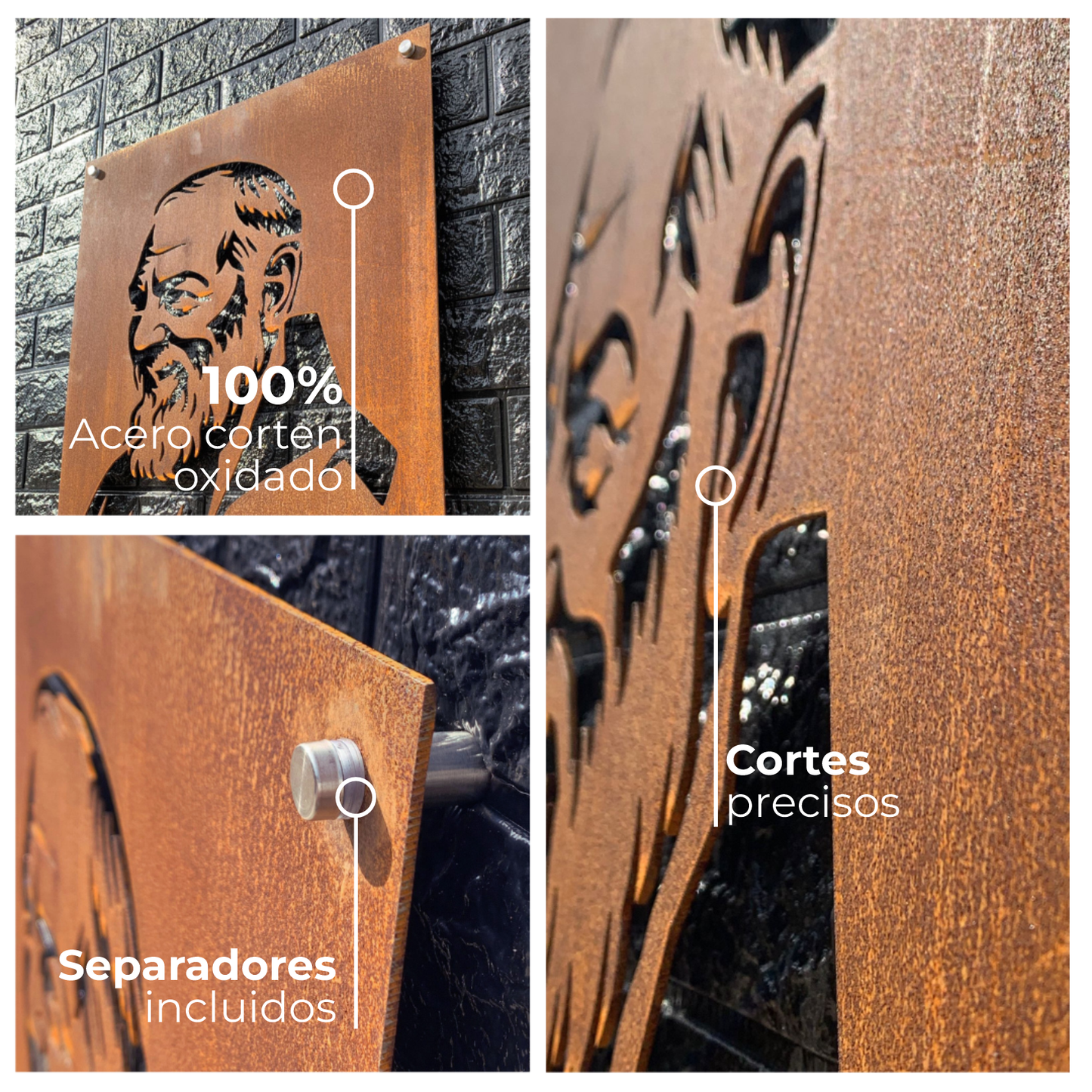 Padre Pío en Acero Corten