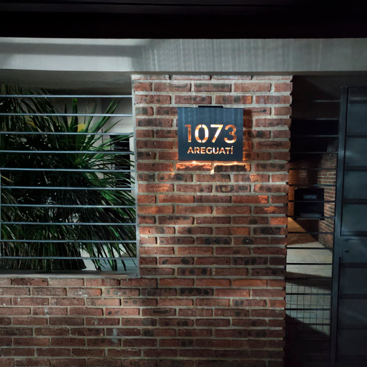 Placa Solar para Puerta - en hierro grafito o acero corten