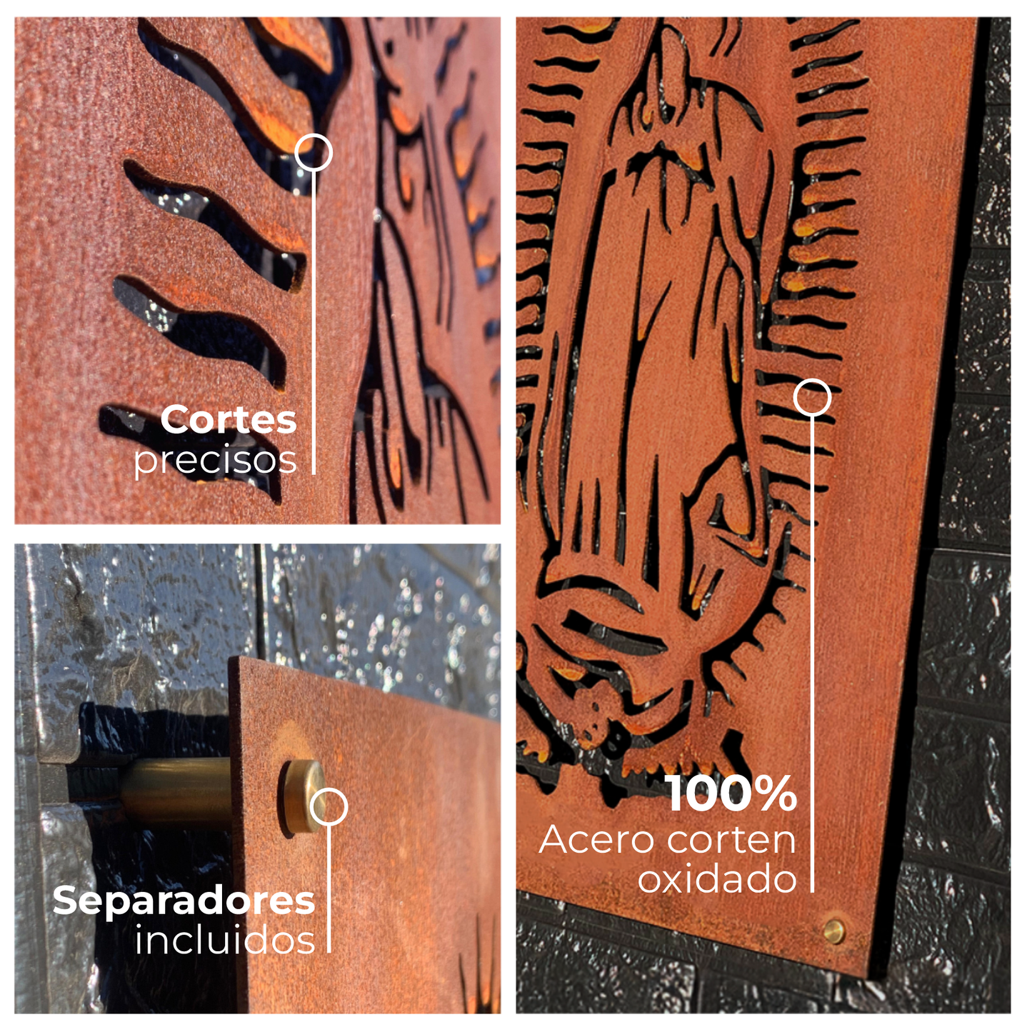 Virgen de Guadalupe en Acero Corten